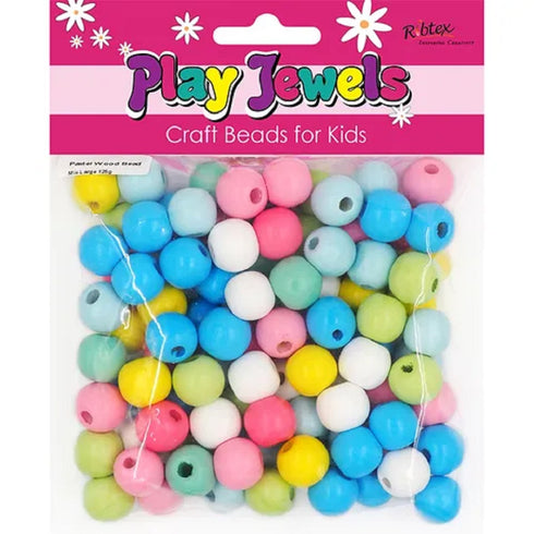 Large Pastel Colours Wood Beads
